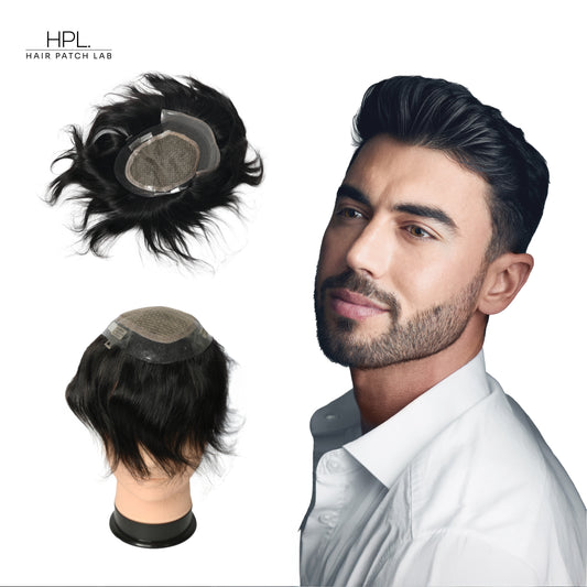 Mirage Front Lace Hair Patch for Men | 100% Natural & Undetectable Hair Line | Skin Base Wig |
