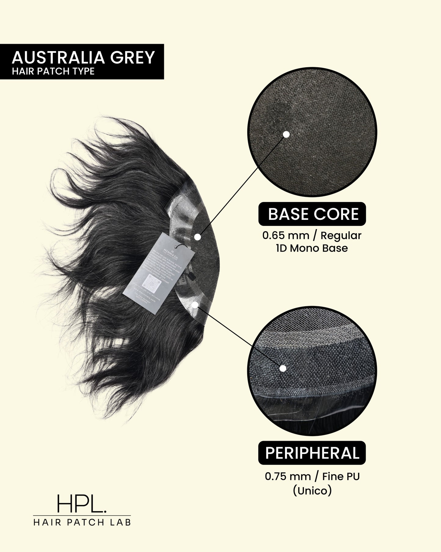 AUSTRALIA GRAY HAIR PATCH | PREMIUM LOOK HAIR WIG | 100% NATURAL HAIRS