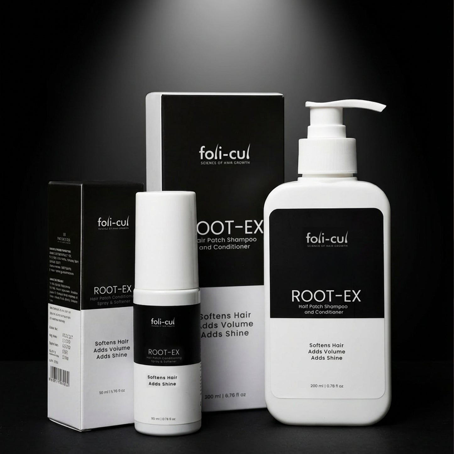 Foli-Cul ROOT-EX Hair Patch Shampoo & Conditioner