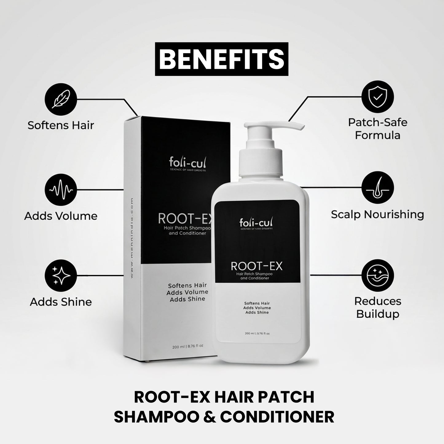 Foli-Cul ROOT-EX Hair Patch Shampoo & Conditioner
