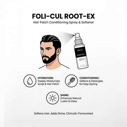 Foli-Cul ROOT-EX Hair Patch Conditioning Spray & Softener | Patch-Safe Care