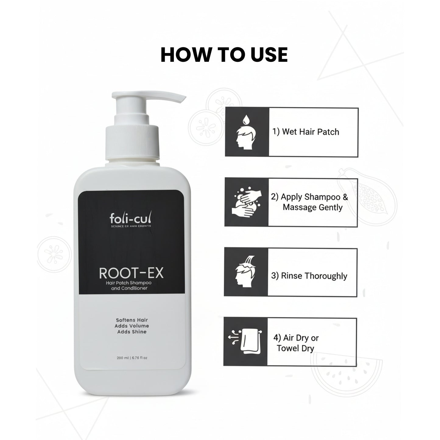Foli-Cul ROOT-EX Hair Patch Shampoo & Conditioner
