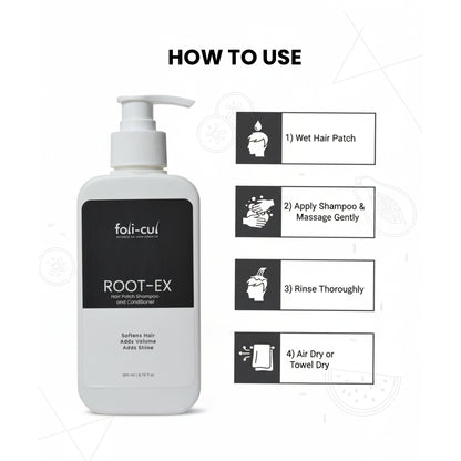 Foli-Cul ROOT-EX Hair Patch Shampoo & Conditioner