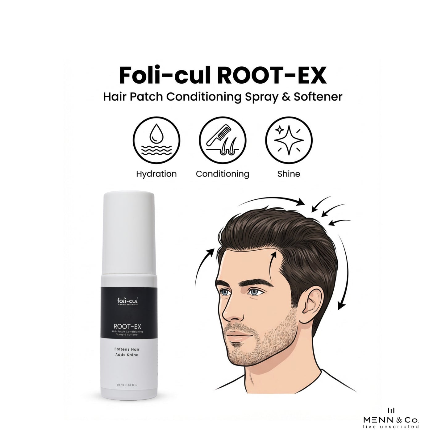 Foli-Cul ROOT-EX Hair Patch Conditioning Spray & Softener | Patch-Safe Care